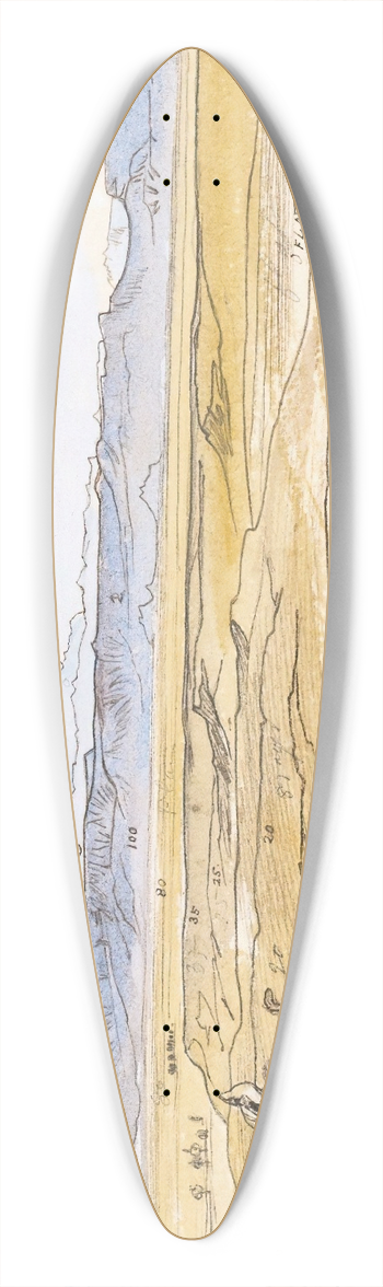 Edward Lear - Gebel Serbal From Above Wadi Useit, Eygpt 39.3 inch art pintail longboard deck