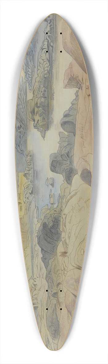 Edward Lear - Philae, Egypt 39.3 inch art pintail longboard deck
