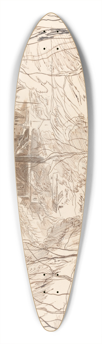 Edward Lear - View of Ceriana 39.3 inch art pintail longboard deck