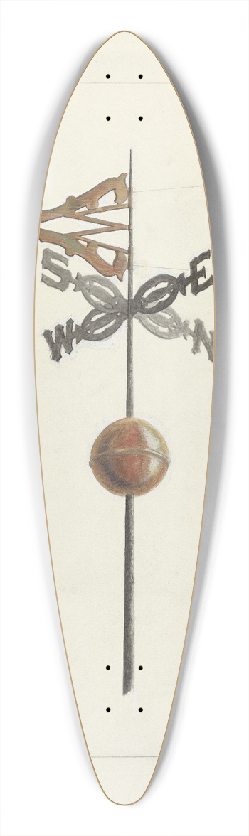 Edward L. Loper - Weather Vane 39.3 inch art pintail longboard deck