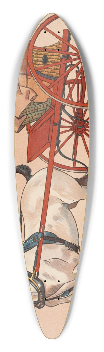 Edward Penfield - Exercising cart 39.3 inch art pintail longboard deck