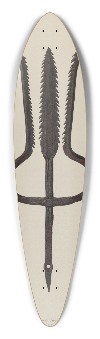 Edward Unger - Eel Spear 39.3 inch art pintail longboard deck