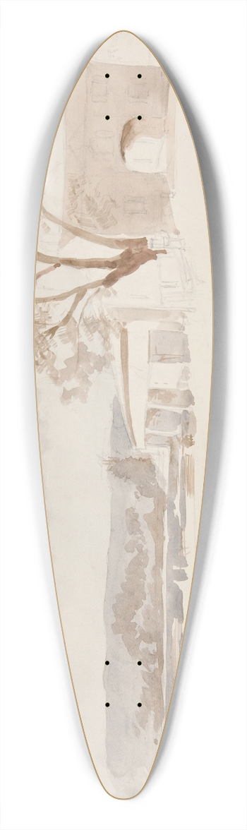 Edwin Austin Abbey - ArchitecturalStudy IV 39.3 inch art pintail longboard deck