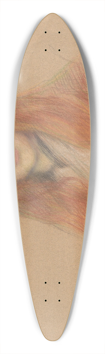 Edwin Austin Abbey - Study for head ofOphelia 39.3 inch art pintail longboard deck
