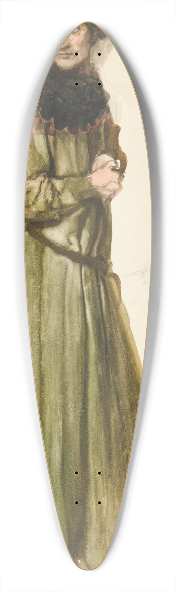 Edwin Austin Abbey - Unidentified Shakespeare scene (twomen) 39.3 inch art pintail longboard deck