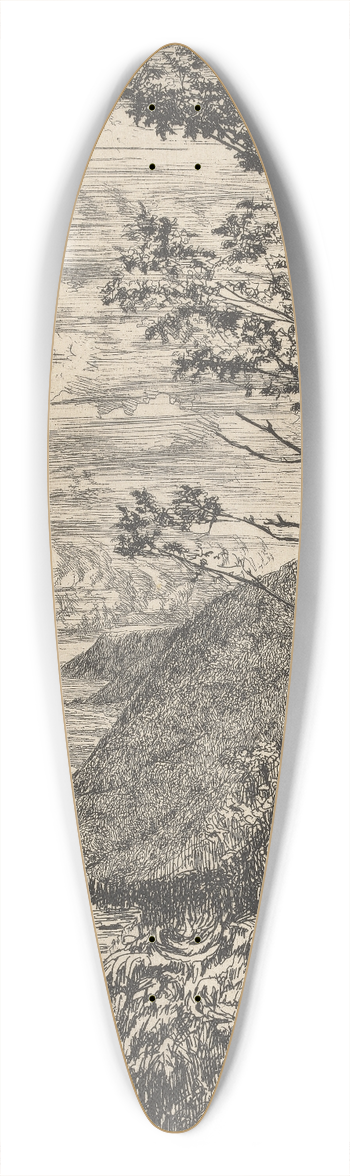 Edwin Edwards - Landscape 39.3 inch art pintail longboard deck