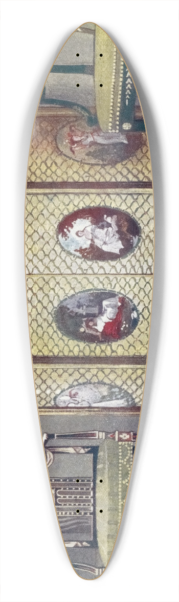 Edwin Foley - Painted commode and chairs 39.3 inch art pintail longboard deck