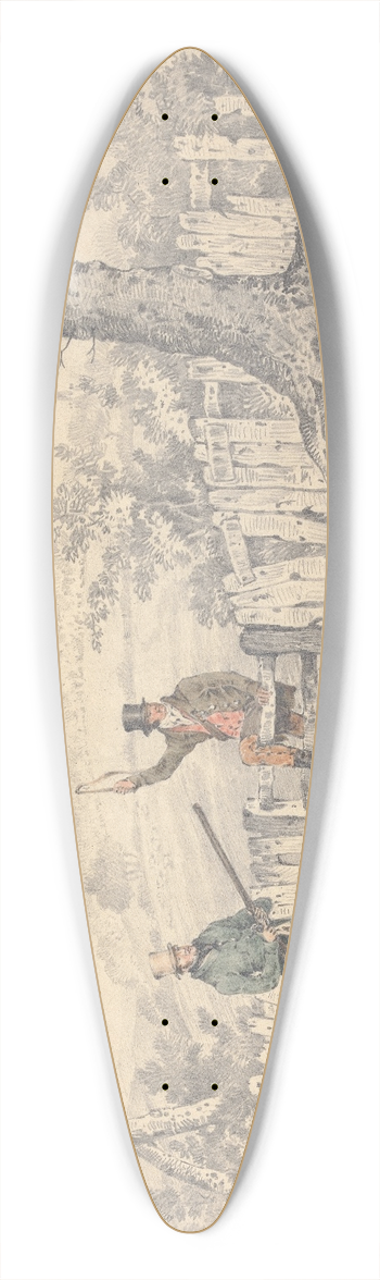 Edwin Gill - Setters and Pheasant 39.3 inch art pintail longboard deck