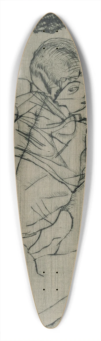 Egon Schiele - Kauernde 39.3 inch art pintail longboard deck