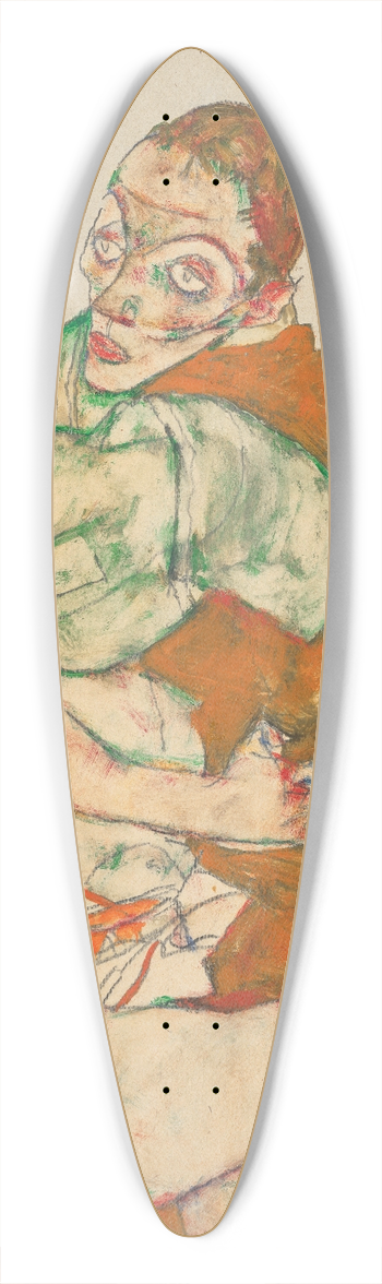 Egon Schiele - Lovemaking 39.3 inch art pintail longboard deck