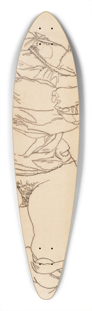 Egon Schiele - Woman Undressing 39.3 inch art pintail longboard deck