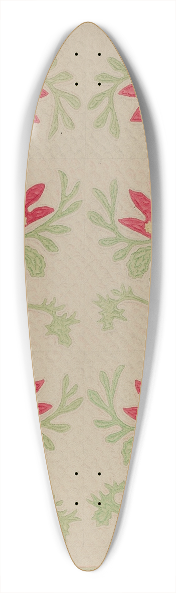 Elbert S. Mowery - Applique Quilt  King Davids Crown 39.3 inch art pintail longboard deck