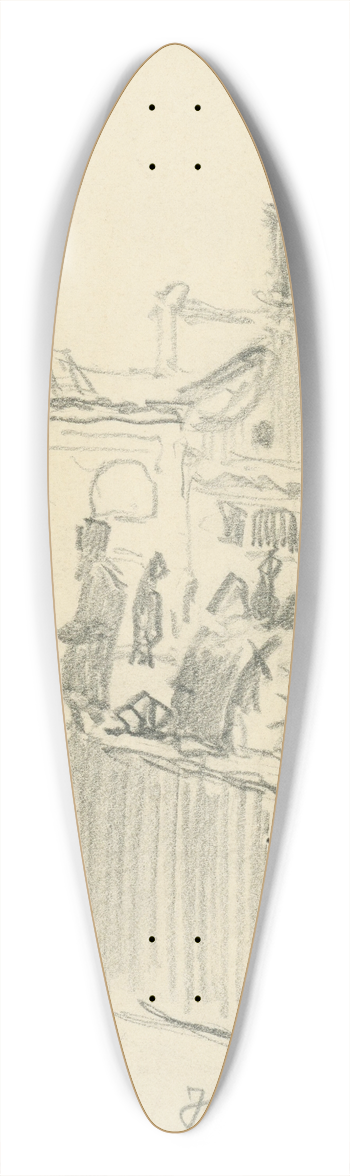 Elemr Halsz-Hradil - Lublin Ghetto 39.3 inch art pintail longboard deck
