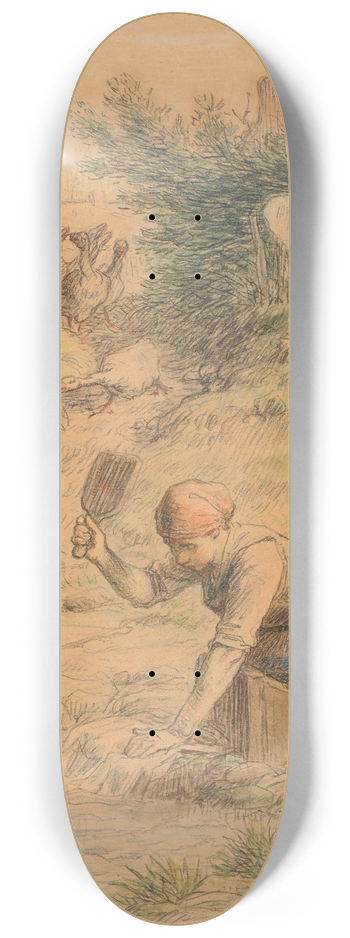 Jean-Franois Millet - La Lavandire 8.25 inch art skate deck
