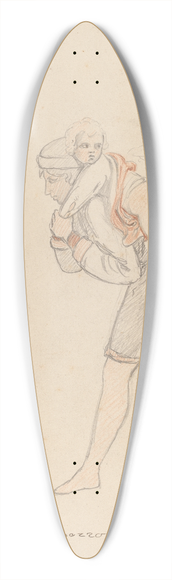 Elihu Vedder - Study after Gozzoli 39.3 inch art pintail longboard deck