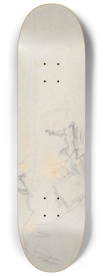 Jean-Franois Millet - Two Men on a RockyShore 8.25 inch art skate deck