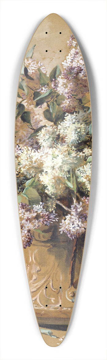 Elizabeth Nourse - Lilacs 39.3 inch art pintail longboard deck