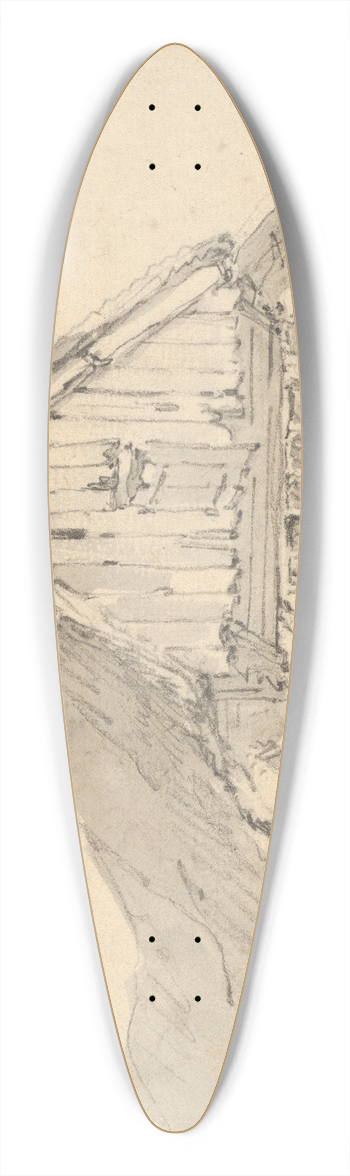 Emanuel Murant - A Farm Building 39.3 inch art pintail longboard deck