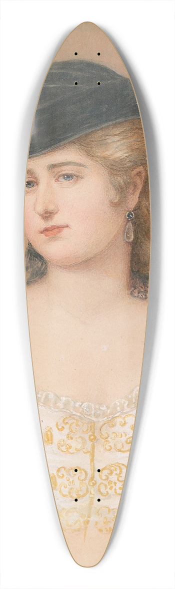 Emanuel Thomas Peter - Bildnis einer Dame mit schwarzem Hut und Schleier 39.3 inch art pintail longboard deck