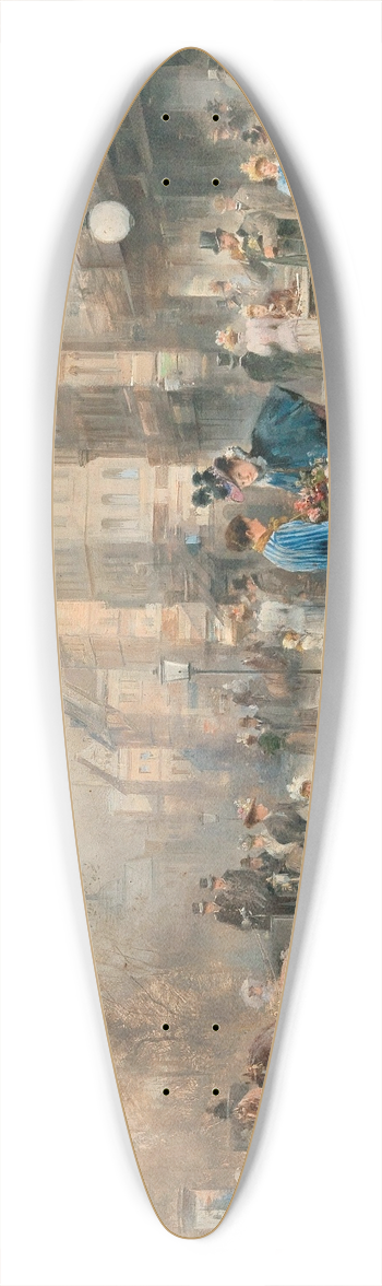 Emil Barbarini - A Scene in Paris II 39.3 inch art pintail longboard deck
