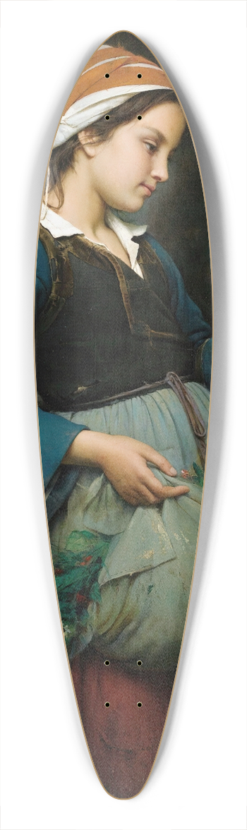 Emile-Auguste Hublin - Fillette  loiseau 39.3 inch art pintail longboard deck