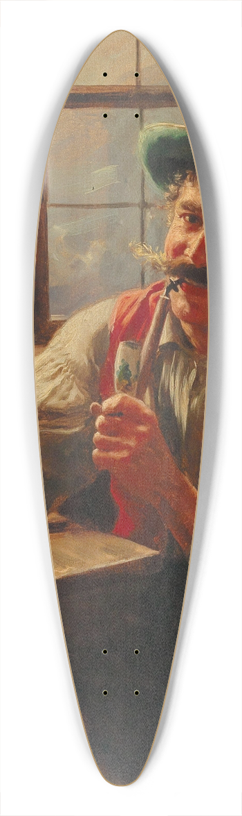 Emil Rau - Young Farmer with Pipe 39.3 inch art pintail longboard deck