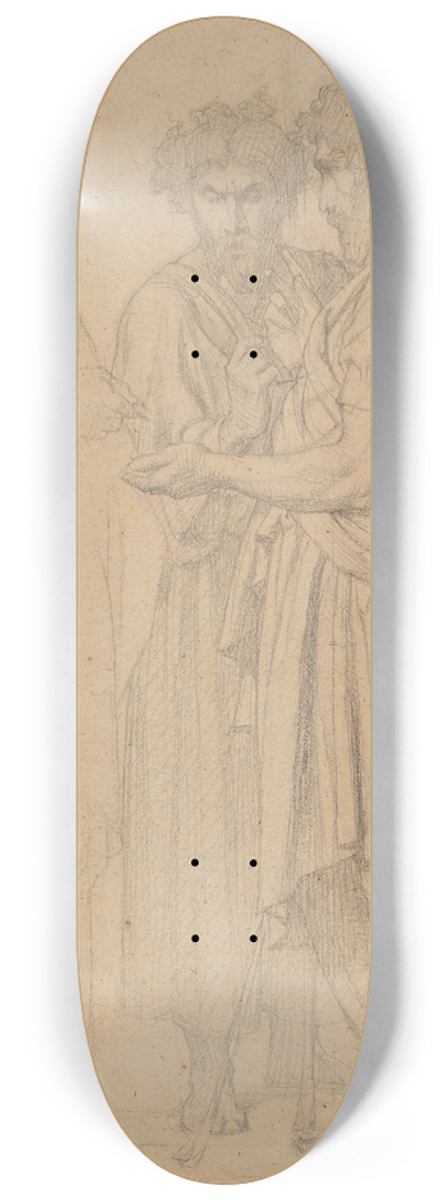 Jean-Hippolyte Flandrin - Groupe de trois hommes draps 8.25 inch art skate deck