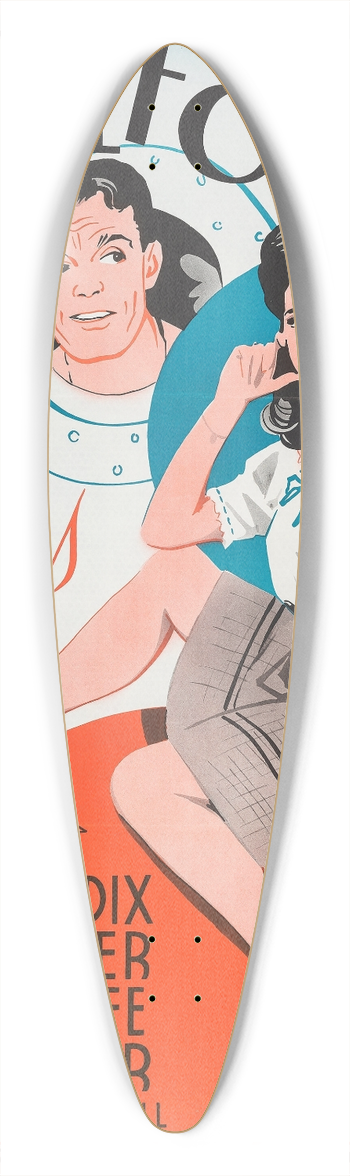 Eric Rohman - Abroad with Two Yanks 39.3 inch art pintail longboard deck