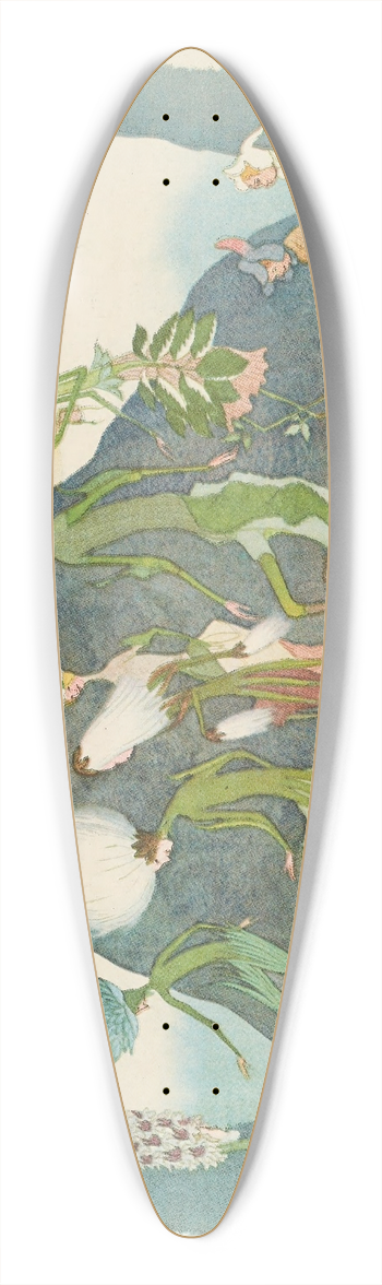 Ernst Kreidolf - Die Sumpfblumen 39.3 inch art pintail longboard deck