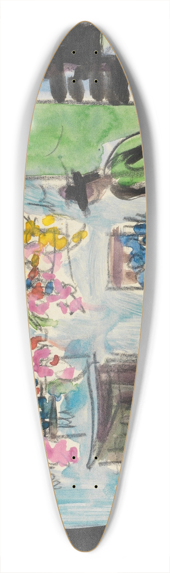 Ernst Ludwig Kirchner - Ein Huschen mit Blumenfenstern 39.3 inch art pintail longboard deck