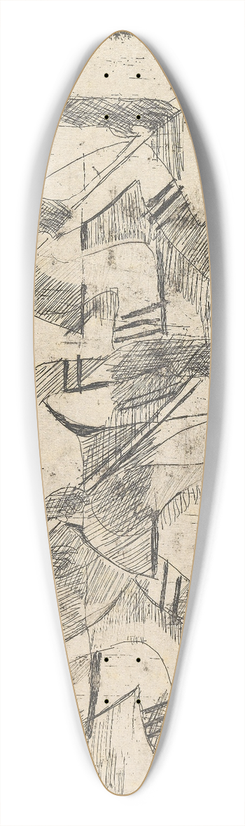 Ernst Ludwig Kirchner - Eishockeyspieler 39.3 inch art pintail longboard deck