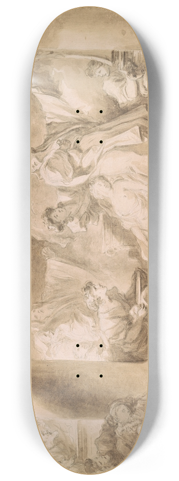 Jean-Honor Fragonard - The Sacrifice of Coresus 8.25 inch art skate deck