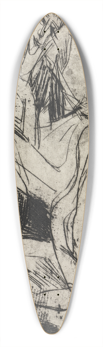 Ernst Ludwig Kirchner - Frau trocknet eine Badende ab 39.3 inch art pintail longboard deck