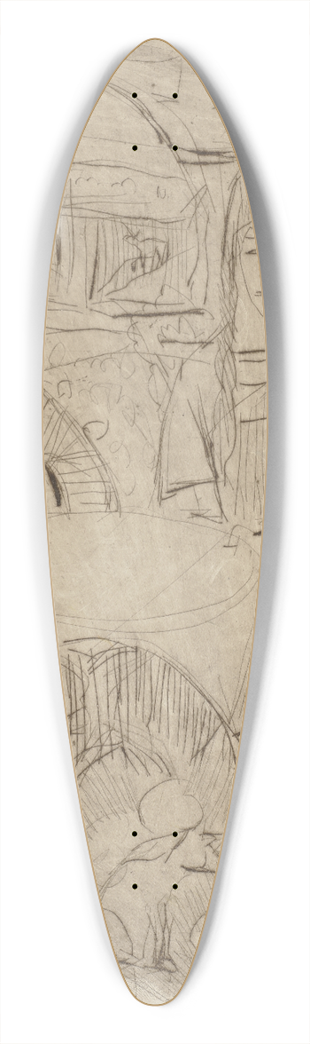 Ernst Ludwig Kirchner - Interieur Bosshart 39.3 inch art pintail longboard deck