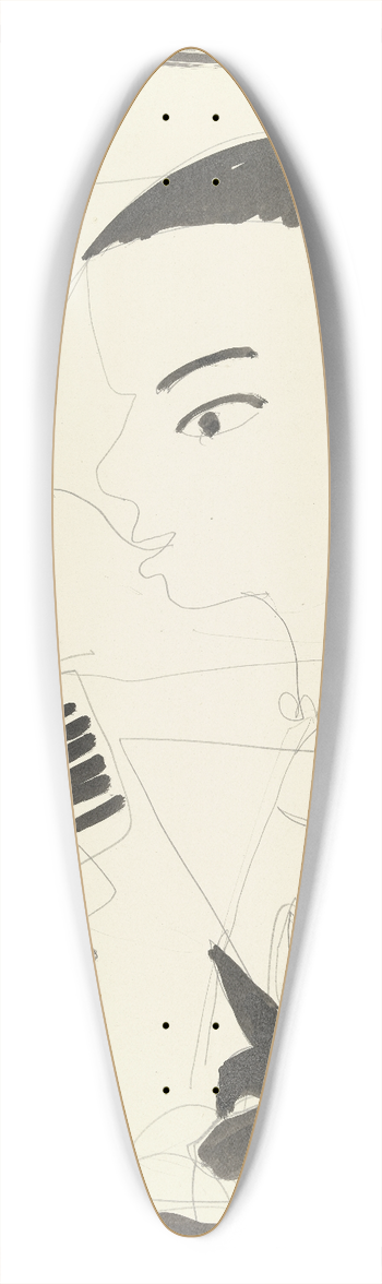 Ernst Ludwig Kirchner - Lesender und junges Mdchen (Strung) 39.3 inch art pintail longboard deck