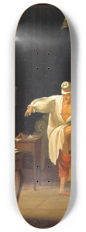 Jean Huber - Voltaire  son lever  Ferney, dictant  son secrtaire Collini 8.25 inch art skate deck