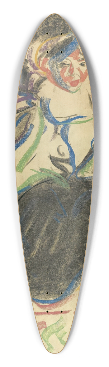 Ernst Ludwig Kirchner - Sitzendes Mdchen Mit Hut (Seated Girl With A Hat) 39.3 inch art pintail longboard deck