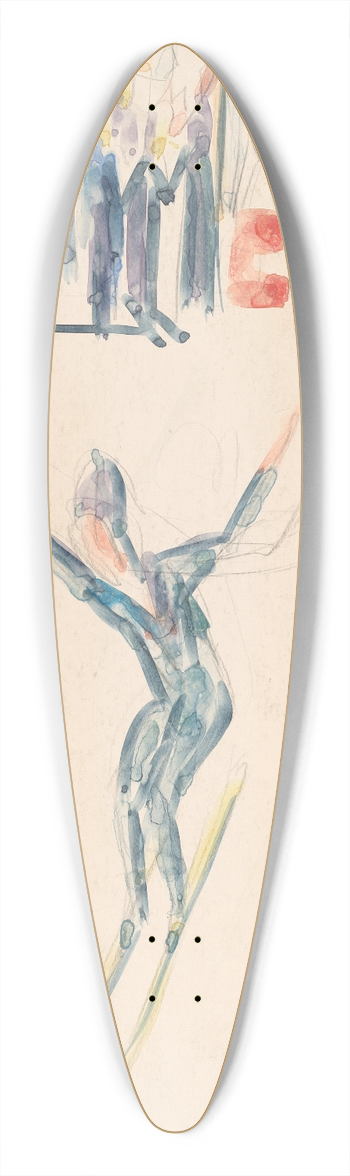 Ernst Ludwig Kirchner - Ski Jumper 39.3 inch art pintail longboard deck