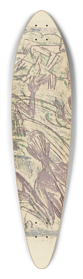 Ernst Ludwig Kirchner - Spritzende Badende 39.3 inch art pintail longboard deck