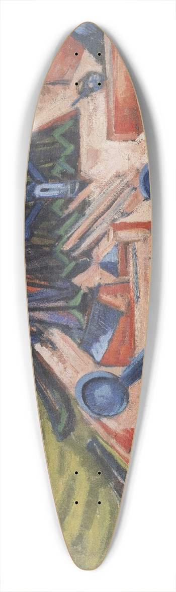 Ernst Ludwig Kirchner - Western Harbour in Frankfurt am Main 39.3 inch art pintail longboard deck