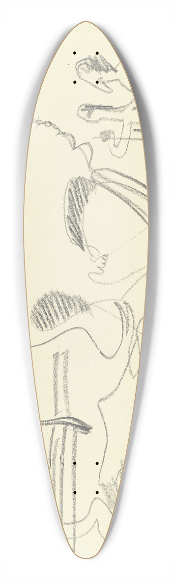 Ernst Ludwig Kirchner - Wild cows 39.3 inch art pintail longboard deck