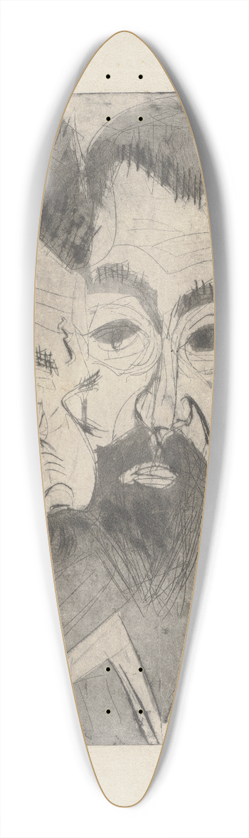 Ernst Ludwig Kirchner - Zwei Bauernkpfe (Gera) 39.3 inch art pintail longboard deck