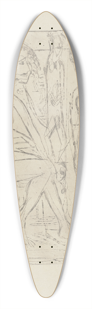 Ernst Ludwig Kirchner - Zwei nackte Mdchen 39.3 inch art pintail longboard deck