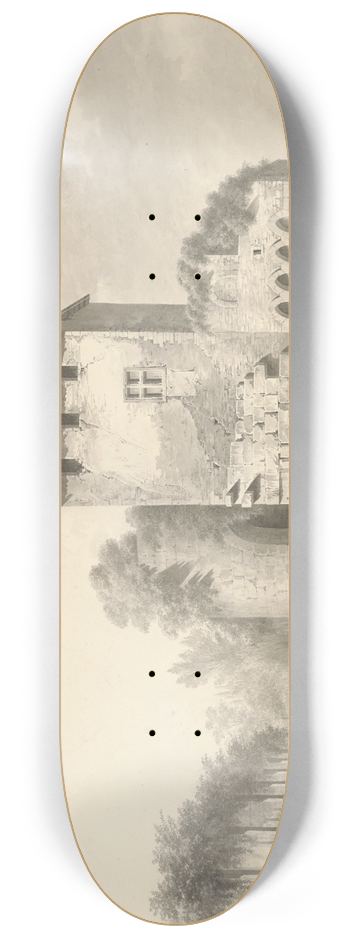 Jean-Jacques de Boissieu - Landscape with People amidRuins 8.25 inch art skate deck