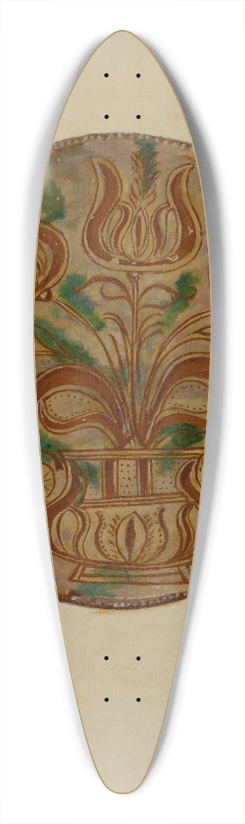 Eugene Shellady - Pa. German Plate 39.3 inch art pintail longboard deck