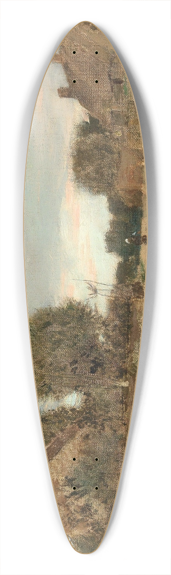 Eugen Jettel - Dorflandschaft 39.3 inch art pintail longboard deck