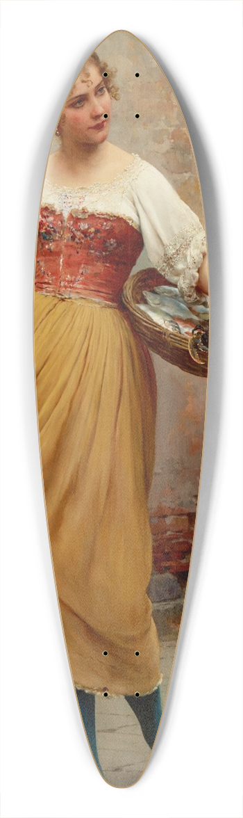 Eugen von Blaas - A Good Catch 39.3 inch art pintail longboard deck