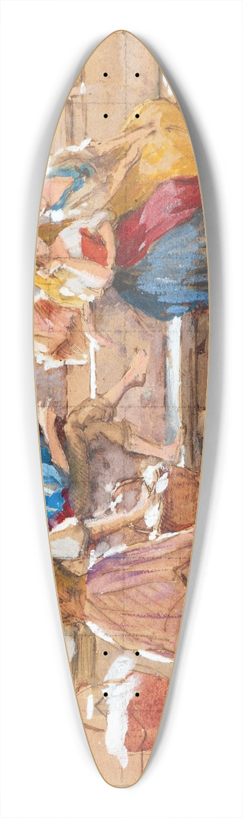 Eugen von Blaas - Gossip (Study for il Pettegolezzo) 39.3 inch art pintail longboard deck