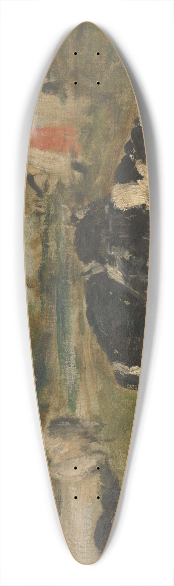 Eugne Boudin - Cows on the meadow 39.3 inch art pintail longboard deck