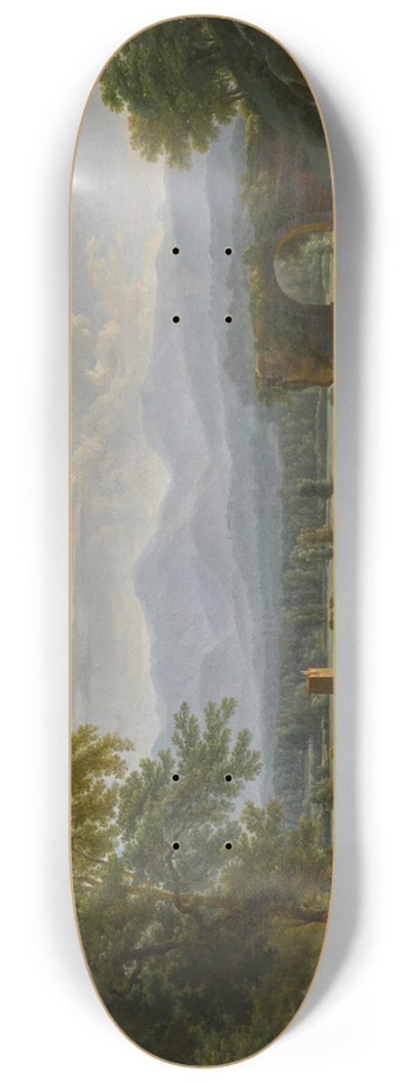 Jean-Joseph-Xavier Bidauld - The Augustus Bridge Over The River Nera, Near The City Of Narni, Italy 8.25 inch art skate deck